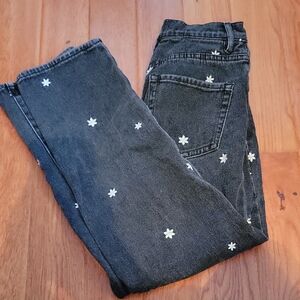 PacSun Black Jeans with White Floral Accents